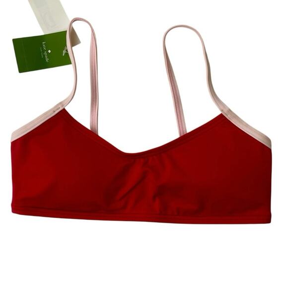 Kate Spade Bikini Top Padded Rose Pink Bows Details Sz XS Preppy Coquette - Picture 11 of 11